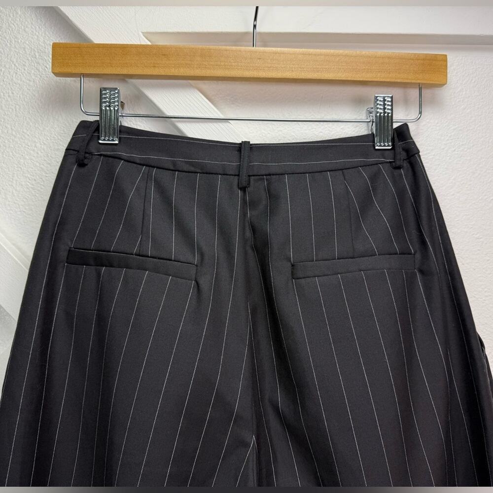 NWT Reformation Wool Blend Black Pinstripe Oren Wide Leg Pant Size 2 Petite - Picture 7 of 13